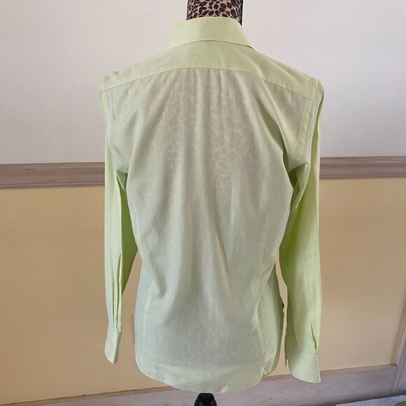 Piattelli Barney's New York Women's Green Herringbone Dress Shirt Size 42 L13 - Picture 2 of 4